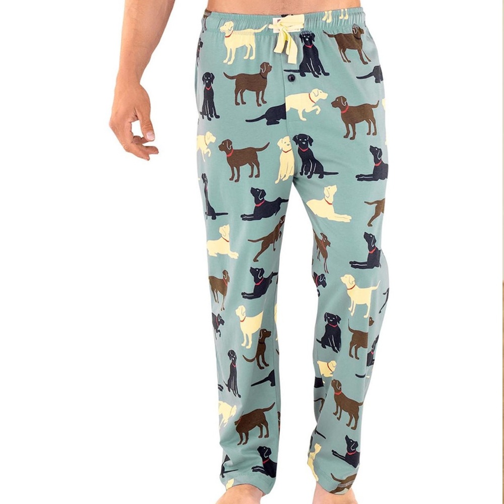 Lazy One Men's Dog Print Joggers - Green and Brown